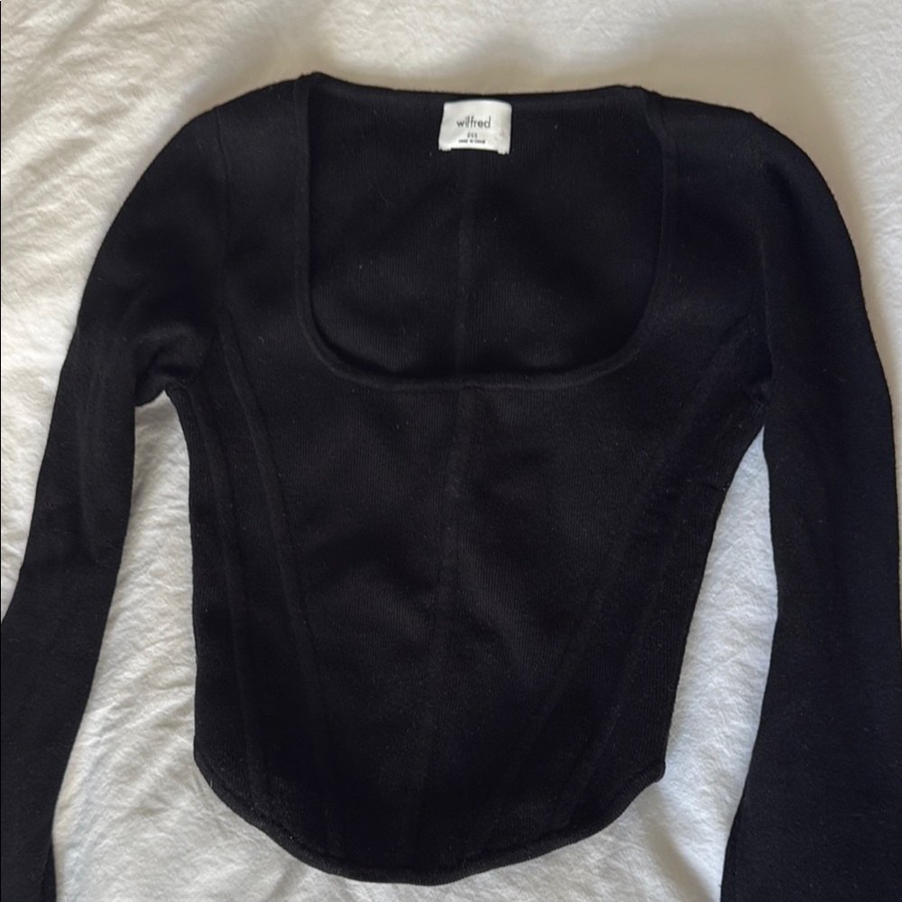 Aritzia Wilfred Natalie Bustier Long Sleeve Sweater